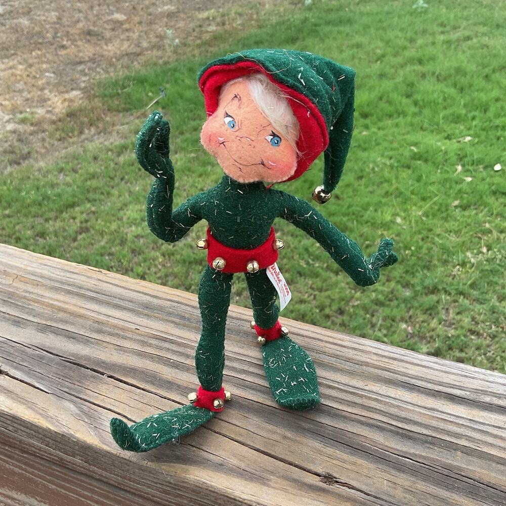 Annalee 2006 Sparkle Green 13” Christmas Jingle Bells Elf